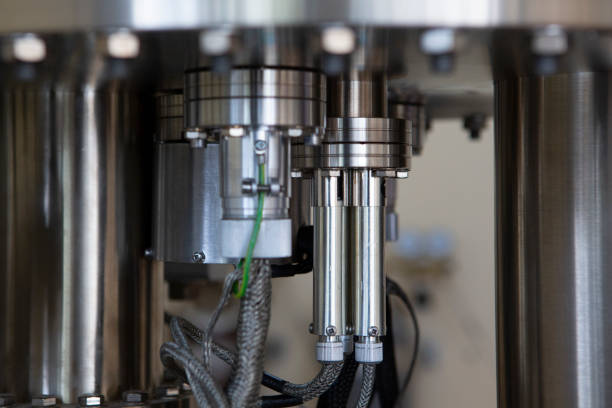 istock Laboratory equipment for scientific experiments. Abstract industrial background. 1077242256