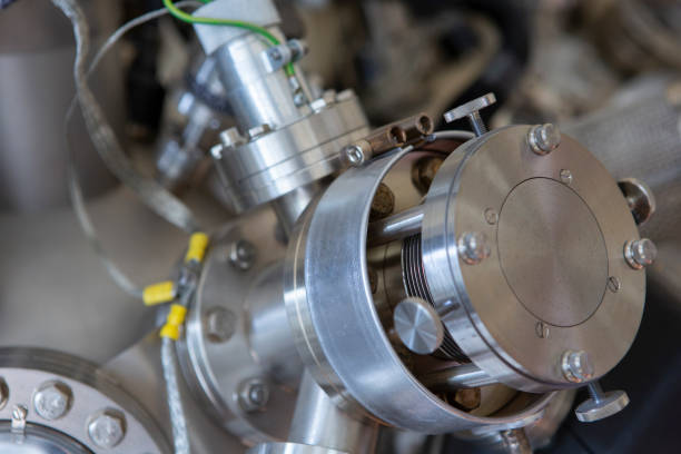 istock Laboratory equipment for scientific experiments. Abstract industrial background. 1077244814