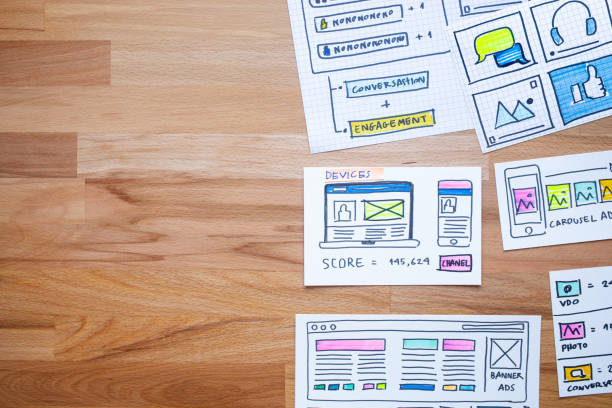 istock Business digital marketing with paperwork sketch on wood table.analysis strategy concepts 1077248726