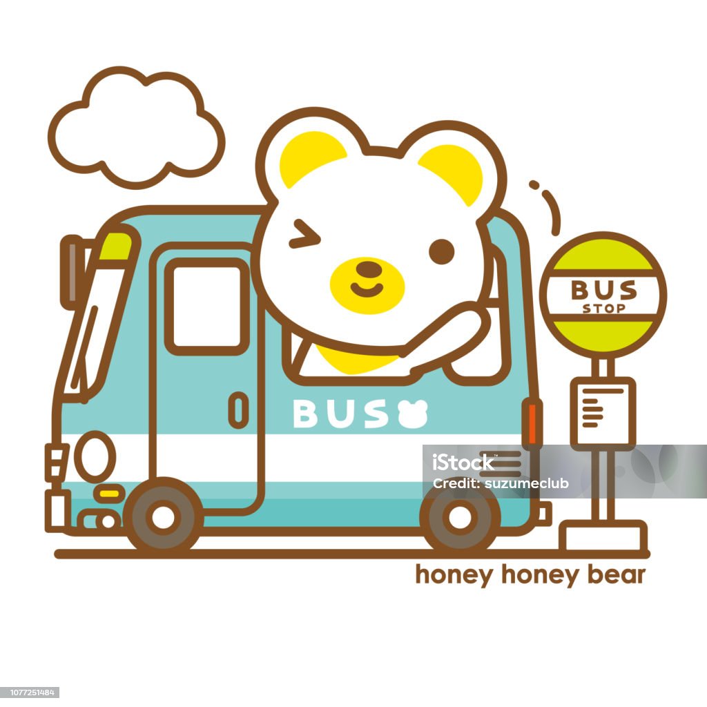 Bear Riding Bus Honey Honey Bear Get On A Bus Stock Illustration - Download Image Now ...