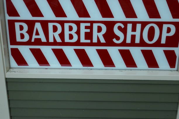istock Barber shop sign close-up 1077257470