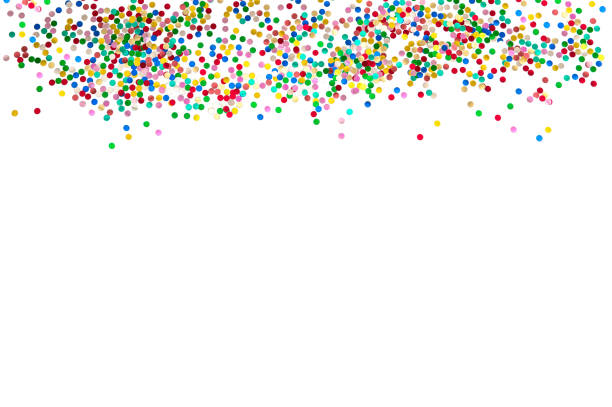 istock Confetti decoration white background Holidays banner 1077275214