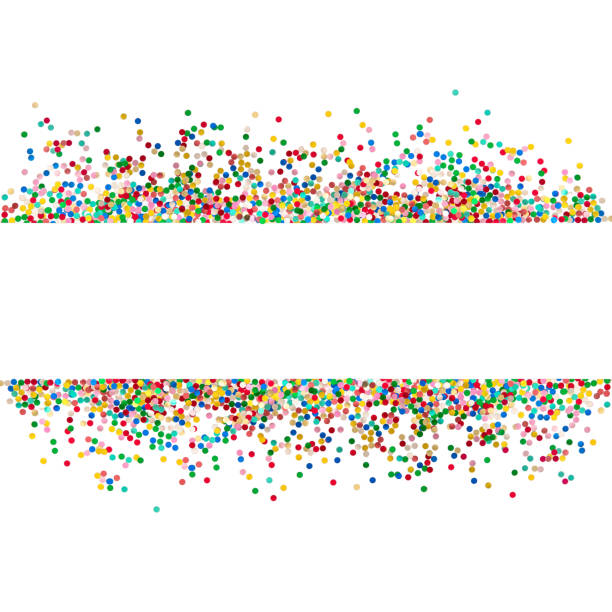 istock Confetti carnival decoration white background Holidays banner 1077275224