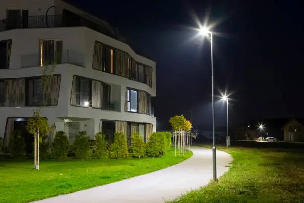 LED streetlights, architecture, technology, exteriorLED streetlights, architecture, technology, exterior