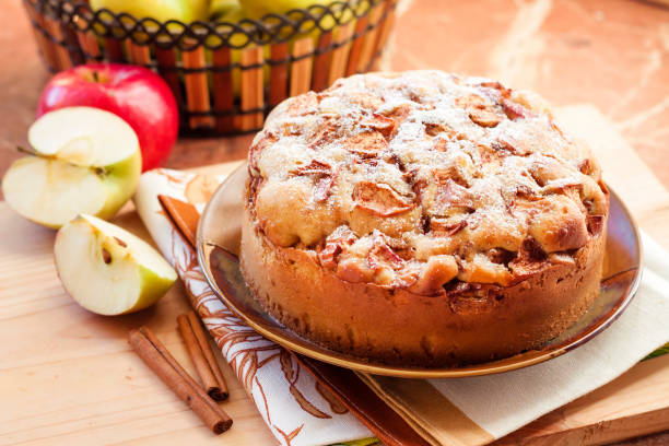 istock Homemade apple pie with cinnamon on the plate 1077280260