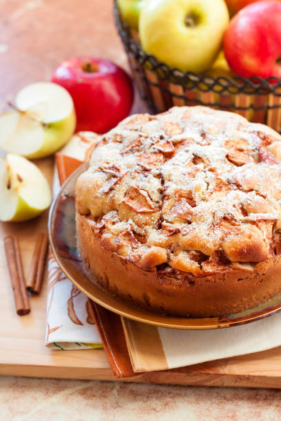 istock Homemade apple pie with cinnamon on the plate 1077280846