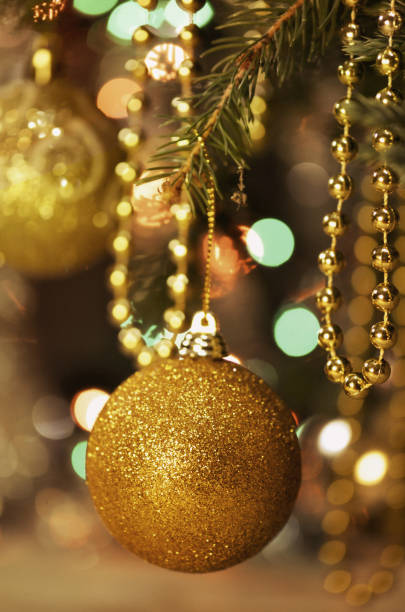 istock Christmas gold ball decoration ornament background 1077285456