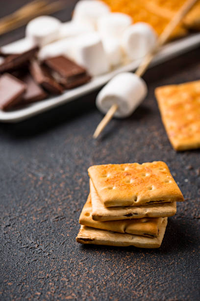 istock Ingredients for toasting marshmallows and cooking s'mores 1077285464