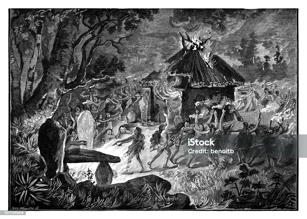 Fall Ritual Druid Ritual Druid Dance Stock Illustration - Download Image Now ...