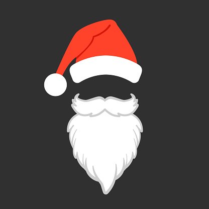 navegación Absay solidaridad Santa Claus Hat And Beard Santa Claus Vector Illustration Stock  Illustration - Download Image Now - iStock