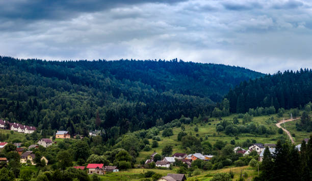 istock Ukrainian village in the Carpathian 1077307178
