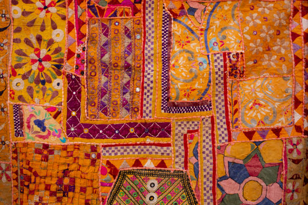 istock Indian patchwork carpet in Rajasthan, Asia 1077307660