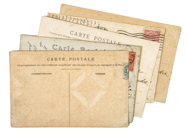 istock Vintage postcards letter mai Used paper background 1077307796