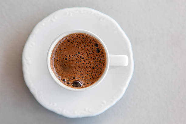 White cup of espresso with clipping path White cup of espresso kalender stock pictures, royalty-free photos & images