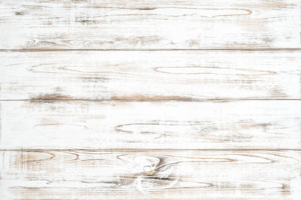 istock Wooden background white colored plank Natural wood pattern 1077311616