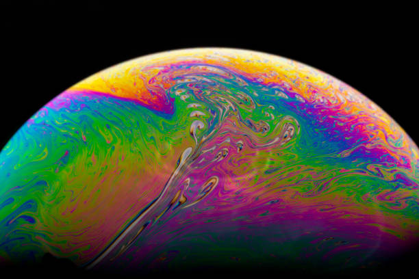 istock Macrophotograph of a colorful soap bubble 1077312632