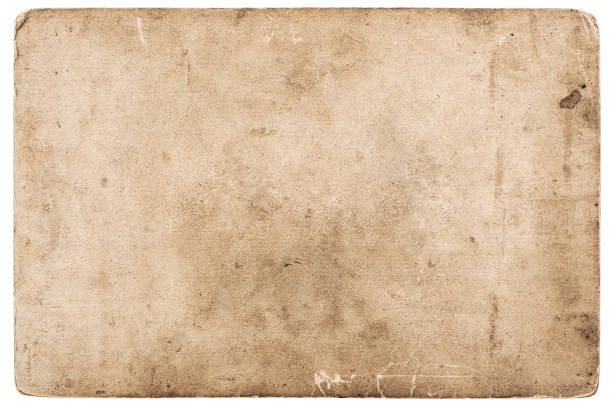 Vintage photo card isolated on white. Used grunge paper background