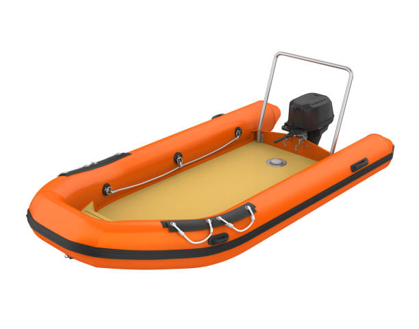 istock Inflatable Motor Boat Isolated 1077317534
