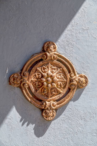 istock Antique rusty door ornament 1077318816