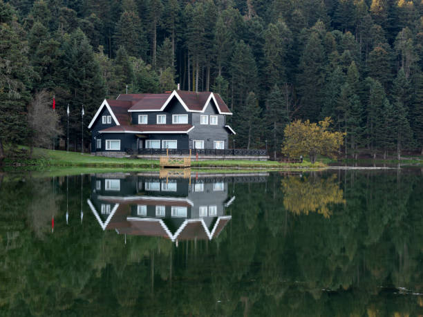 Bolu, Turkey - November 4, 2018 : Abant Lake National Nature Park is Turkey's one of the most popular natural park, especially for camping lovers.