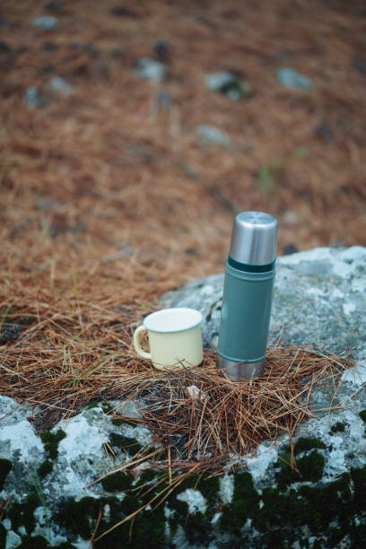 istock Mug with thermos in nature 1077329394