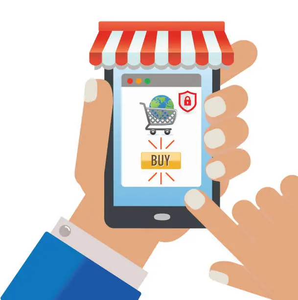 Vector illustration of Secure Online Purchase