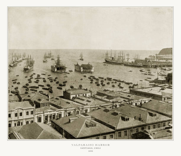 istock Valparaiso Harbor, Chile, Antique Chile Photograph, 1893 1077354020