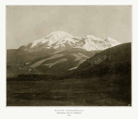 Antique South American Photograph: Mt. Chimborazo, Ecuador, South America, 1893: Original edition from my own archives. Copyright has expired on this artwork. Digitally restored.