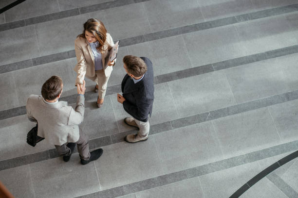 istock Top view of a business people 1077365232