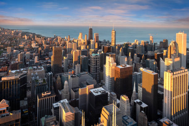 istock Chicago cityscape in America 1077369600