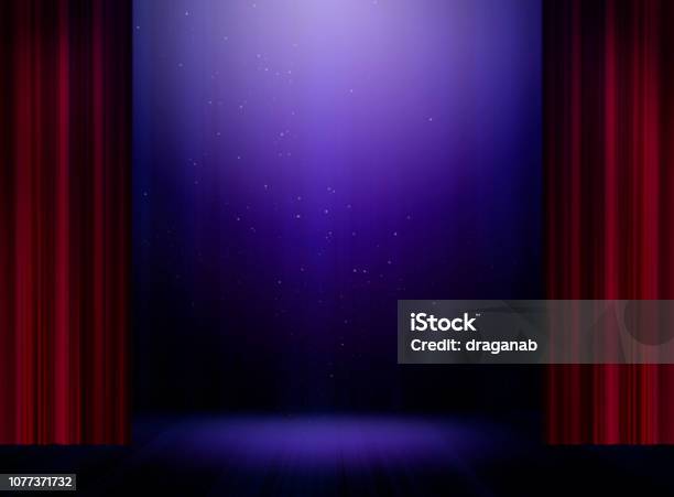 Magic Night Stock Photo - Download Image Now - Backgrounds, Purple, Stage - Performance Space