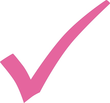 pink checkmark vector symbol
