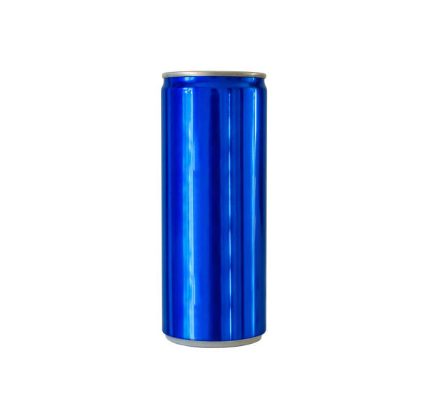 istock Aluminum blue color soft drink soda can isolated on white background with clipping path 1077401420