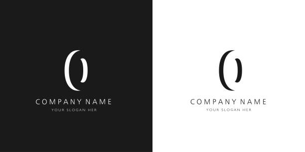 0 logo numbers modern black and white design logo numbers modern black and white design zero number stock illustrations