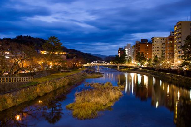 istock Asanogawa river, Kanazawa, Japan. 1077427174