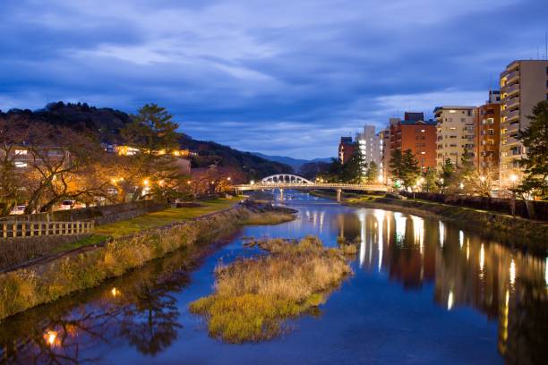 istock Asanogawa river, Kanazawa, Japan . 1077427184