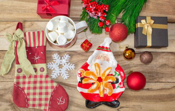 istock New year Christmas tangerine breakfast surprise set 1077449722