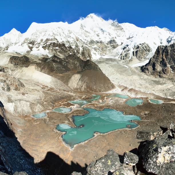 istock view of Mount Cho Oyu and Cho Oyu base camp 1077457530