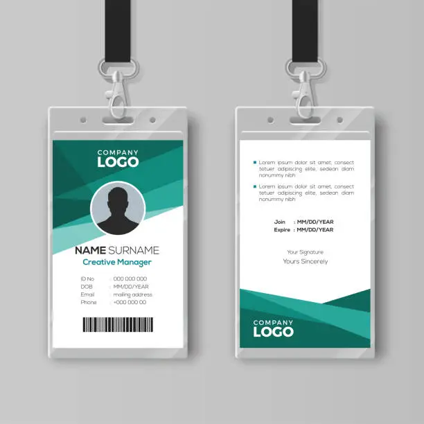 Vector illustration of Elegant ID card design template