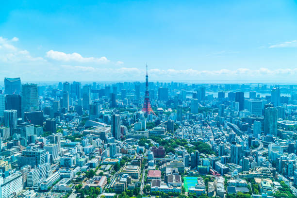 istock High Angle View Of Cityscape Against Blue Sky 1077459906