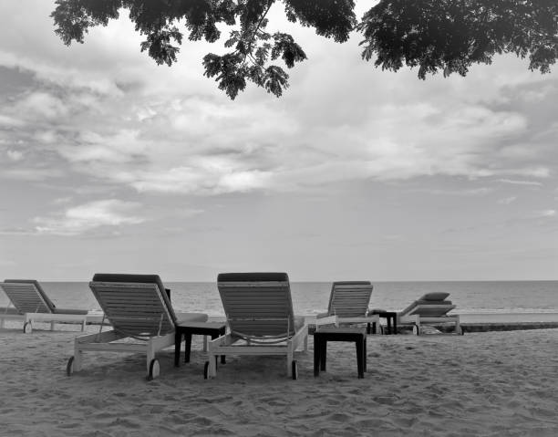 istock Beach lounge - Sundeck on Sea view for vacation and summer 1077462952