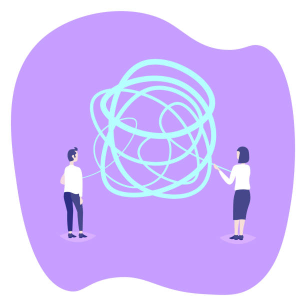 istock man woman couple holding tangled rope complicated difficult situation concept people unraveling solving problem flat 1077475096