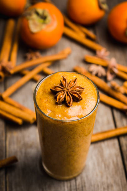 istock Fresh persimmon smoothie with banana and spices 1077477782