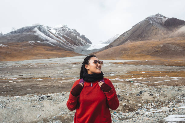 istock Female traveler in the Himalaya mountains 1077478024