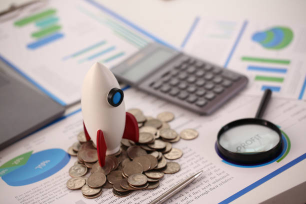 istock Rocket at start of quarter stands on table 1077481706
