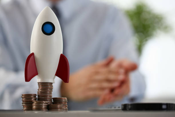 istock Rocket at start of quarter stands on table 1077481712
