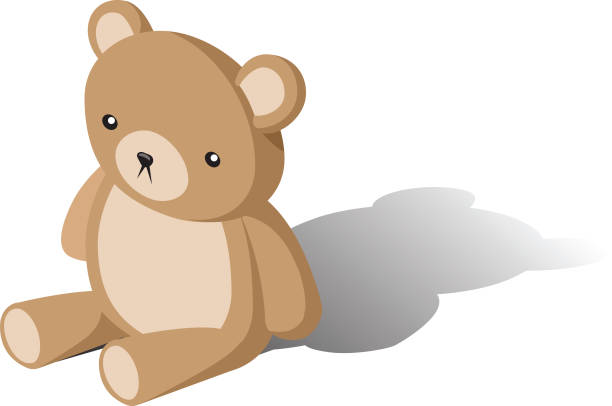 Brown Teddy Bear Sitting Down Stock Illustration - Download Image Now - Teddy  Bear, Stuffed Toy, Bear - iStock