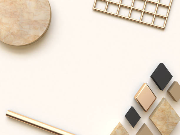 istock abstract background cream black gold flat lay 3d rendering 1077486718