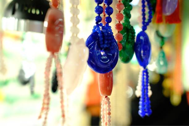 istock Jade bracelets and jade products, pebbles for crafts 1077501026