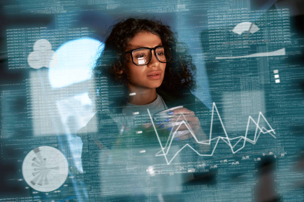 istock Young woman is thinking about the statistics 1077503790